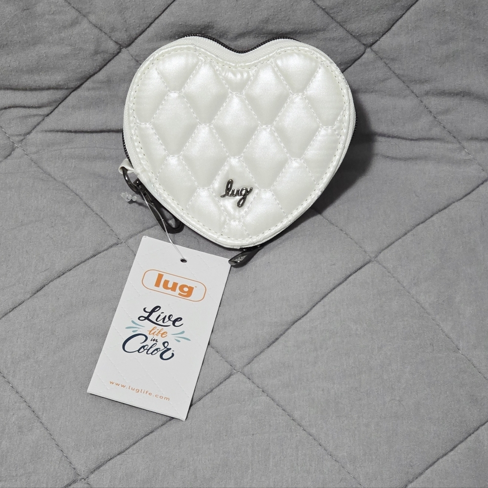Lug Heart-Shaped Pouch with Flamingo Print